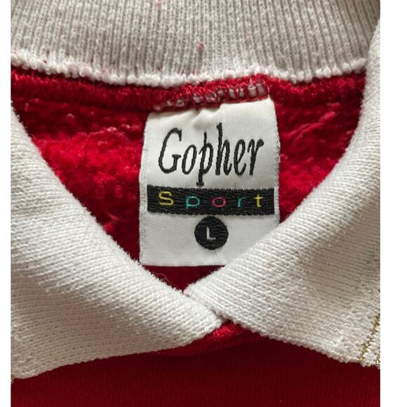 Vintage 80s Christmas Ornament Sweatshirt w/ Collar size L - Picture 4 of 5